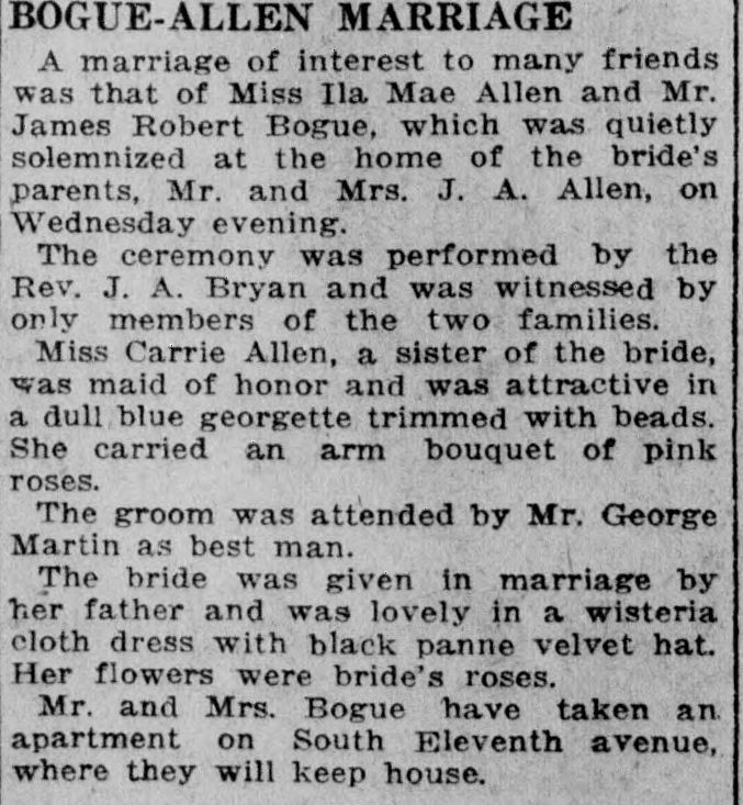 Ila Mae Allen-James Robert Bogue